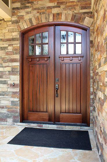 custom french wood entry door