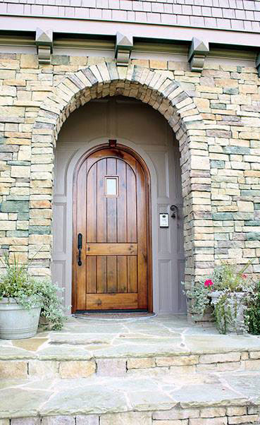 custom wood arched entry door