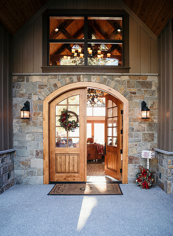 arched double entry door